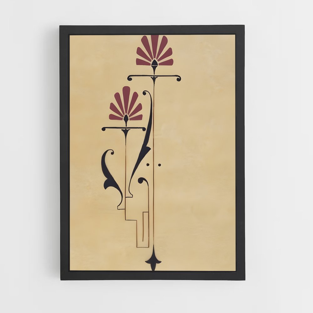 ap-art nouveau florals-8 cadre Noir