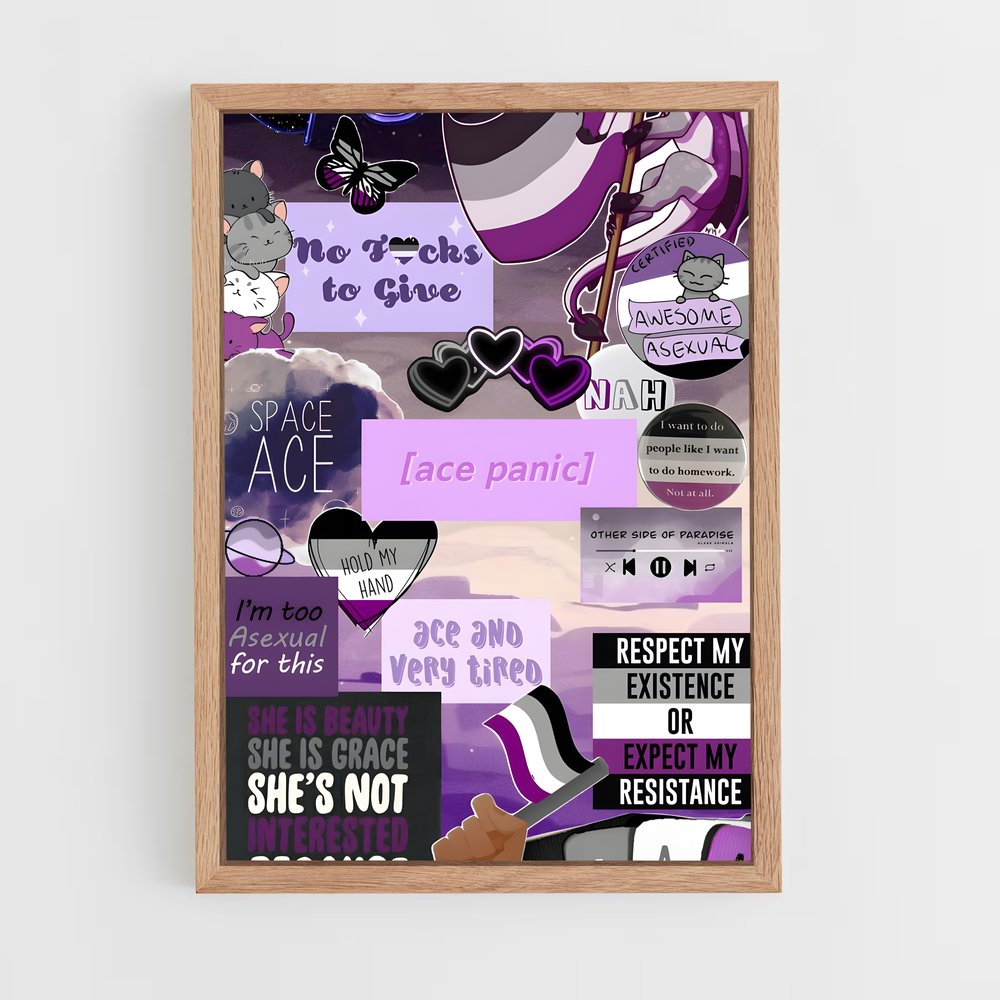 ap-asexual flag-1 cadre Bois clair