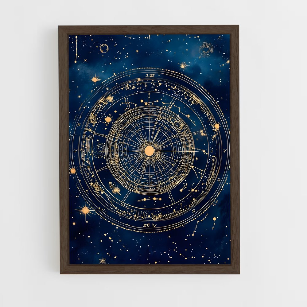 ap-astrological symbols-1 cadre Bois foncé