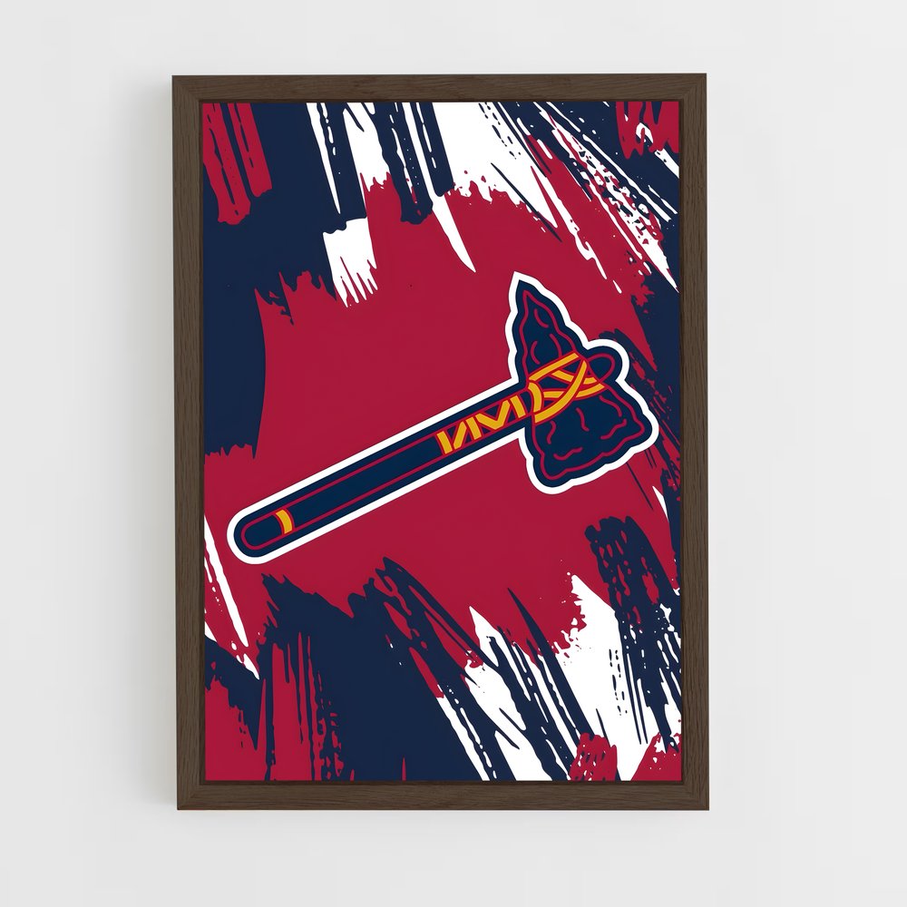 ap-atlanta braves-6 cadre Bois foncé