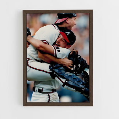 ap-atlanta braves-8 cadre Bois foncé