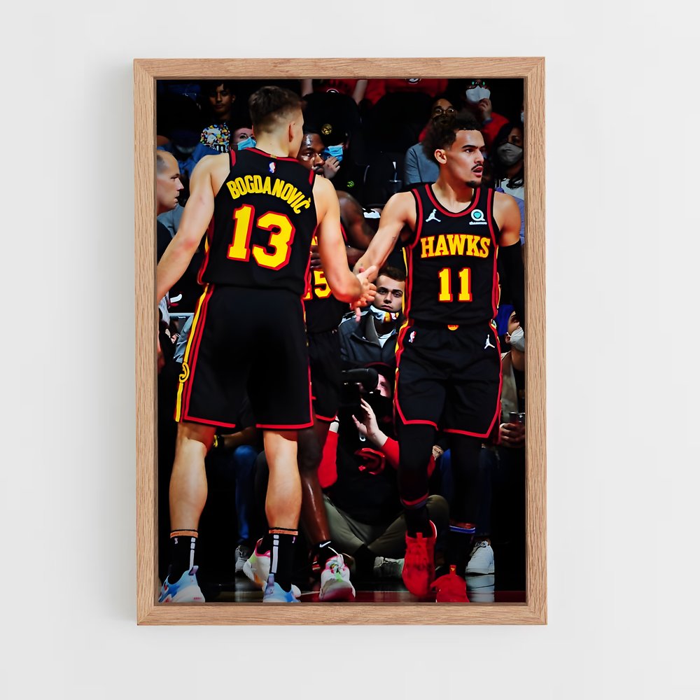 ap-atlanta hawks-8 cadre Bois clair