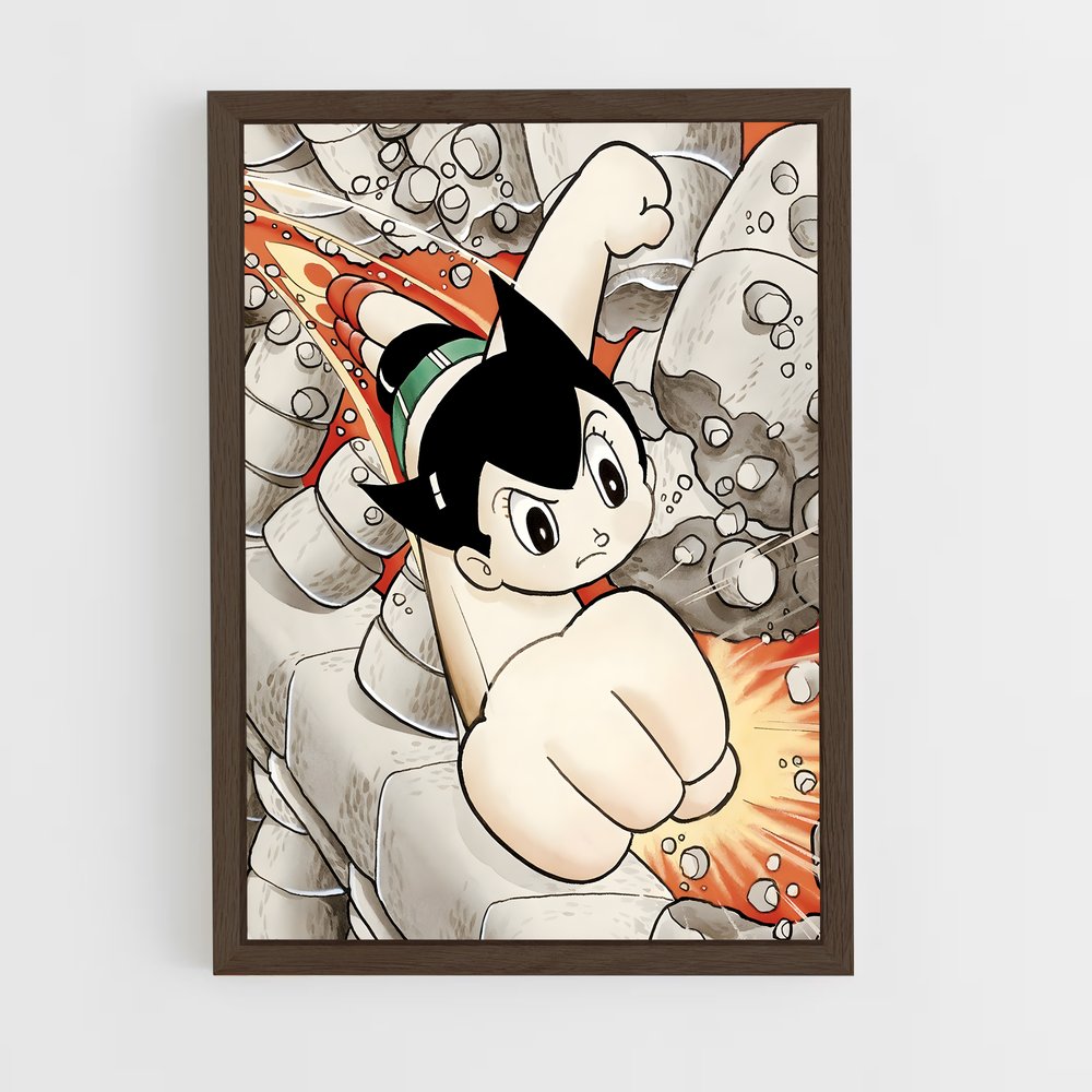 ap-atom astro boy-4 cadre Bois foncé