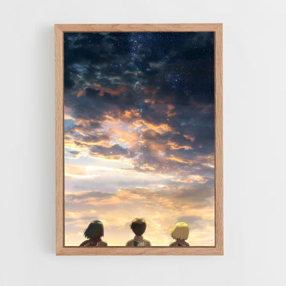 ap-attack on titan-4 cadre Bois clair