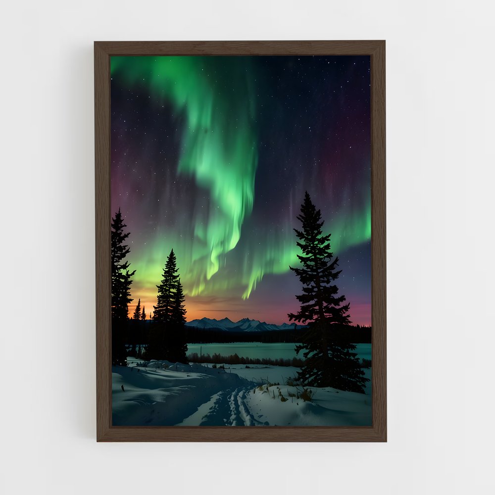 ap-aurora borealis-21 cadre Bois foncé