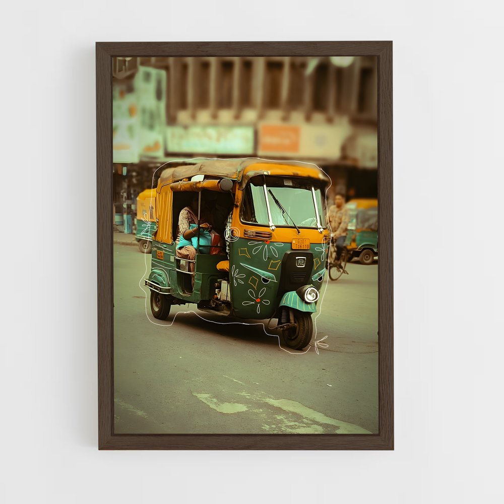 ap-auto rickshaw-4 cadre Bois foncé