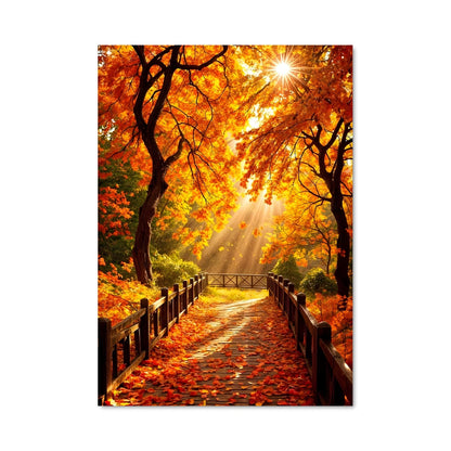 Poster Chemin de Feuilles