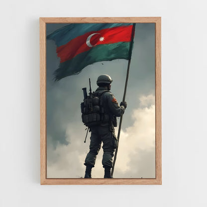 ap-azerbaijan flag-2 cadre Bois clair