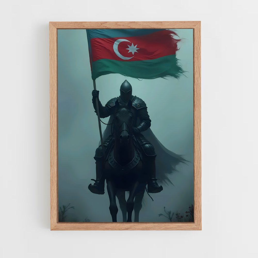 ap-azerbaijan flag-4 cadre Bois clair
