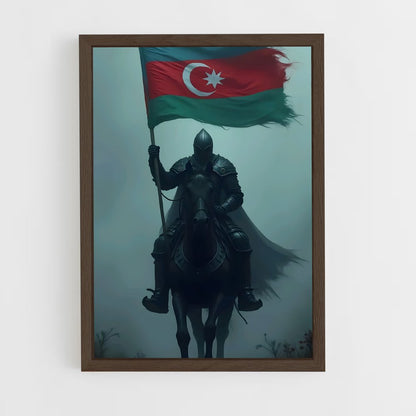 ap-azerbaijan flag-4 cadre Bois foncé