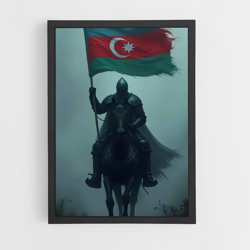 ap-azerbaijan flag-4 cadre Noir