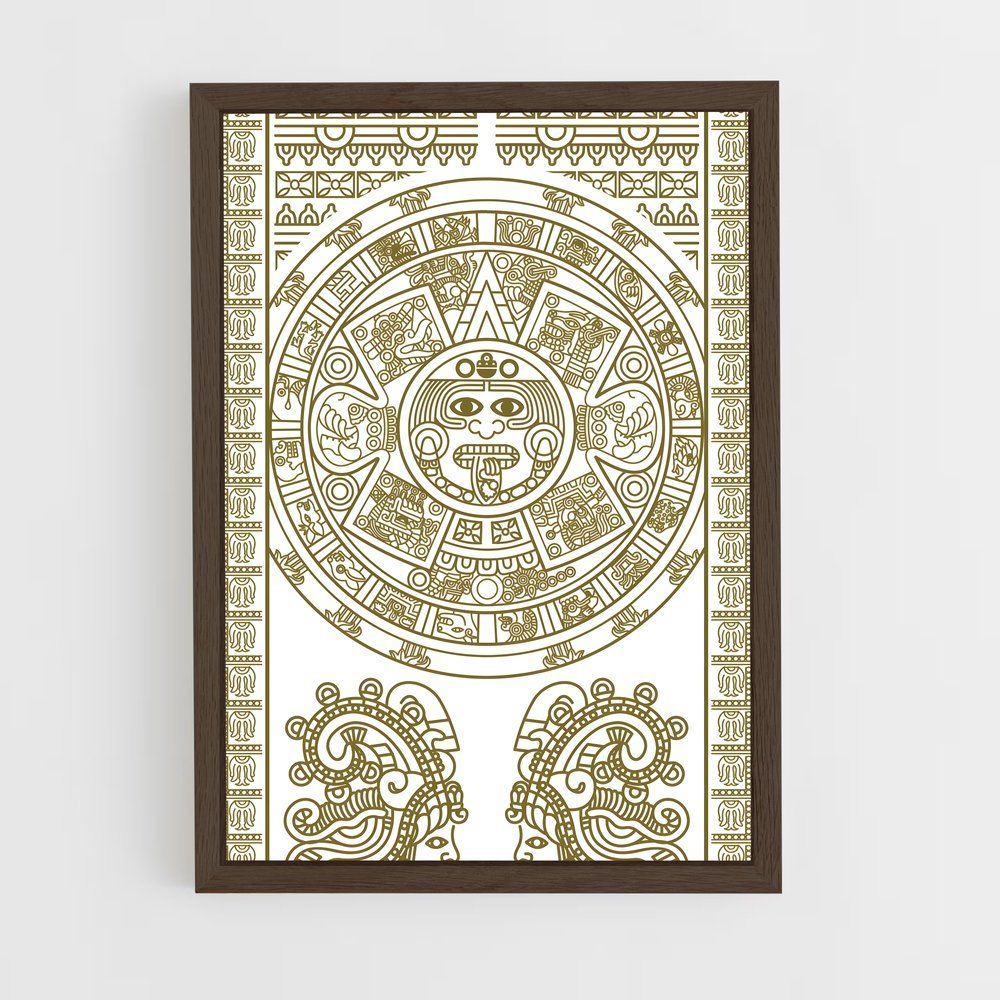 ap-aztec patterns-1 cadre Bois foncé