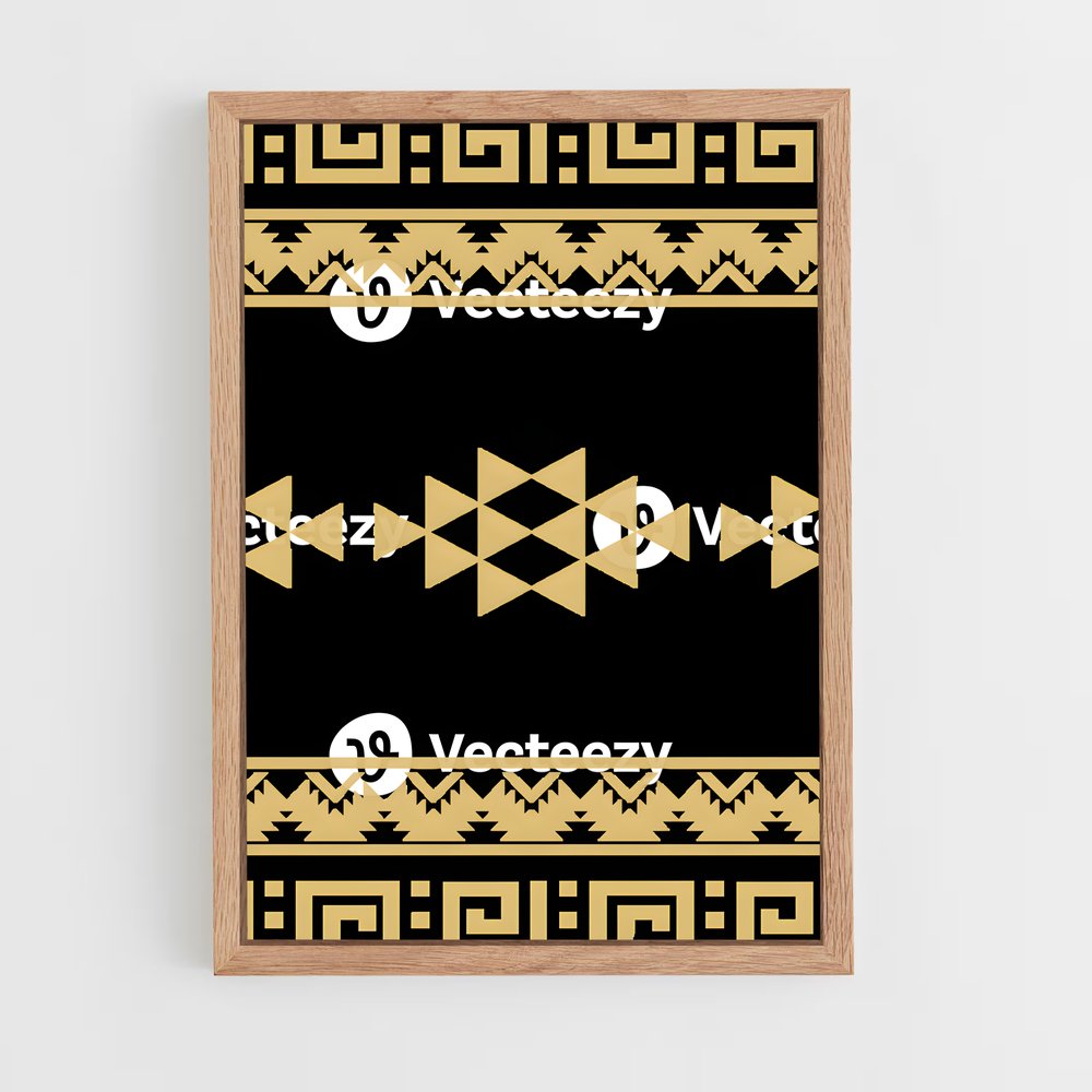 ap-aztec patterns-3 cadre Bois clair