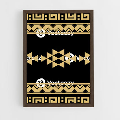 ap-aztec patterns-3 cadre Bois foncé