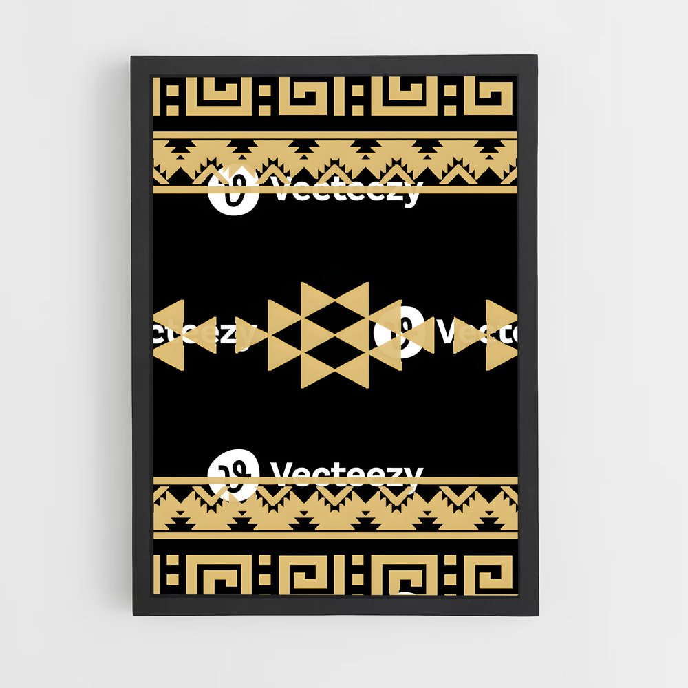 ap-aztec patterns-3 cadre Noir