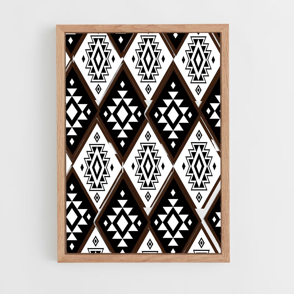 ap-aztec patterns-5 cadre Bois clair