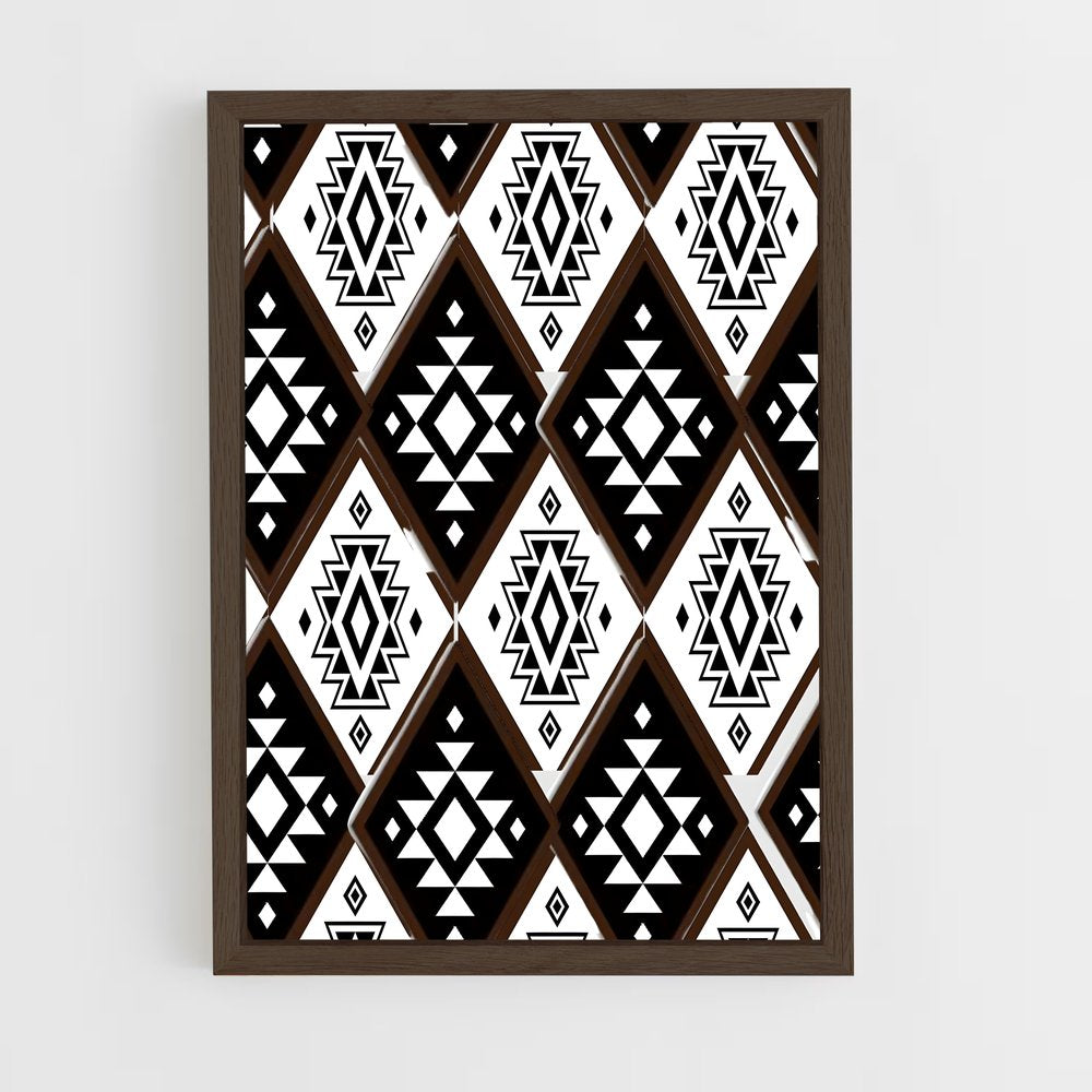ap-aztec patterns-5 cadre Bois foncé