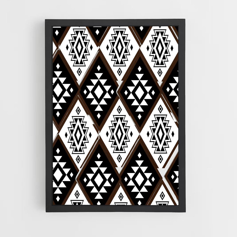 ap-aztec patterns-5 cadre Noir