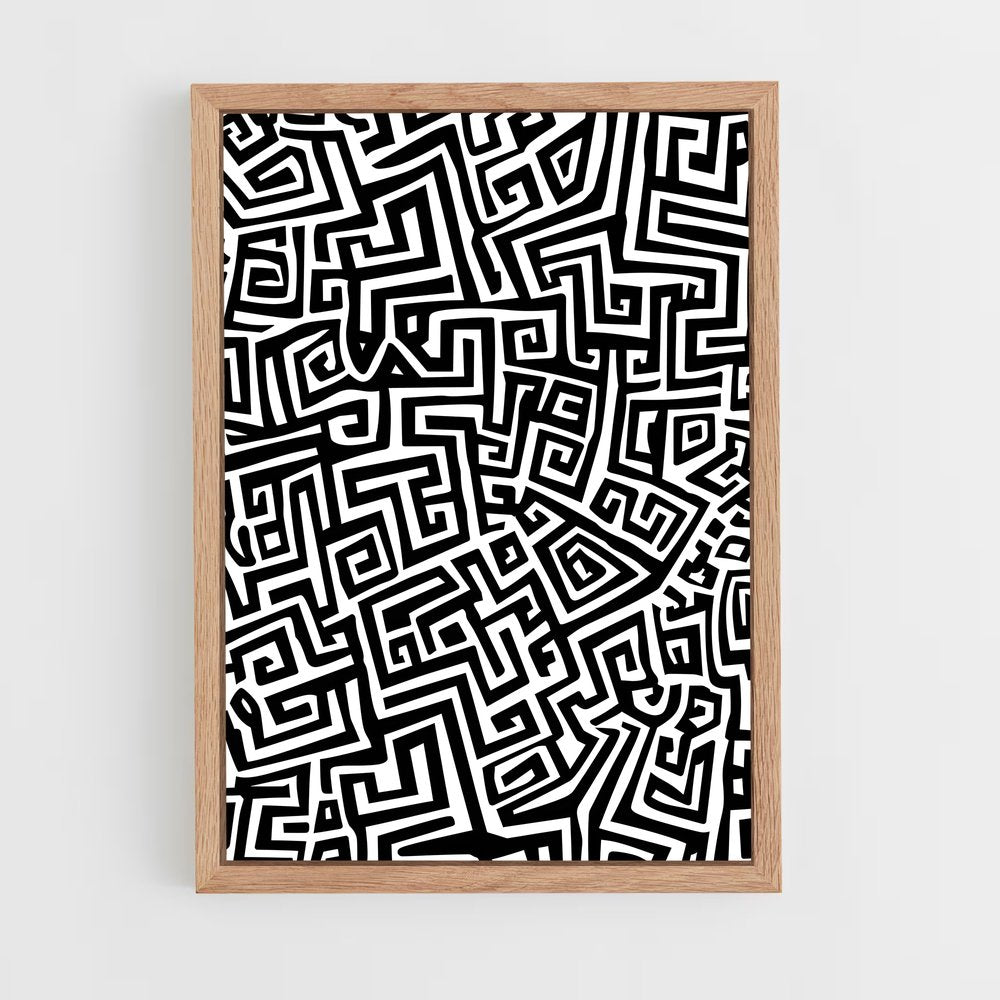 ap-aztec patterns-6 cadre Bois clair