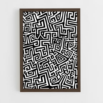 ap-aztec patterns-6 cadre Bois foncé