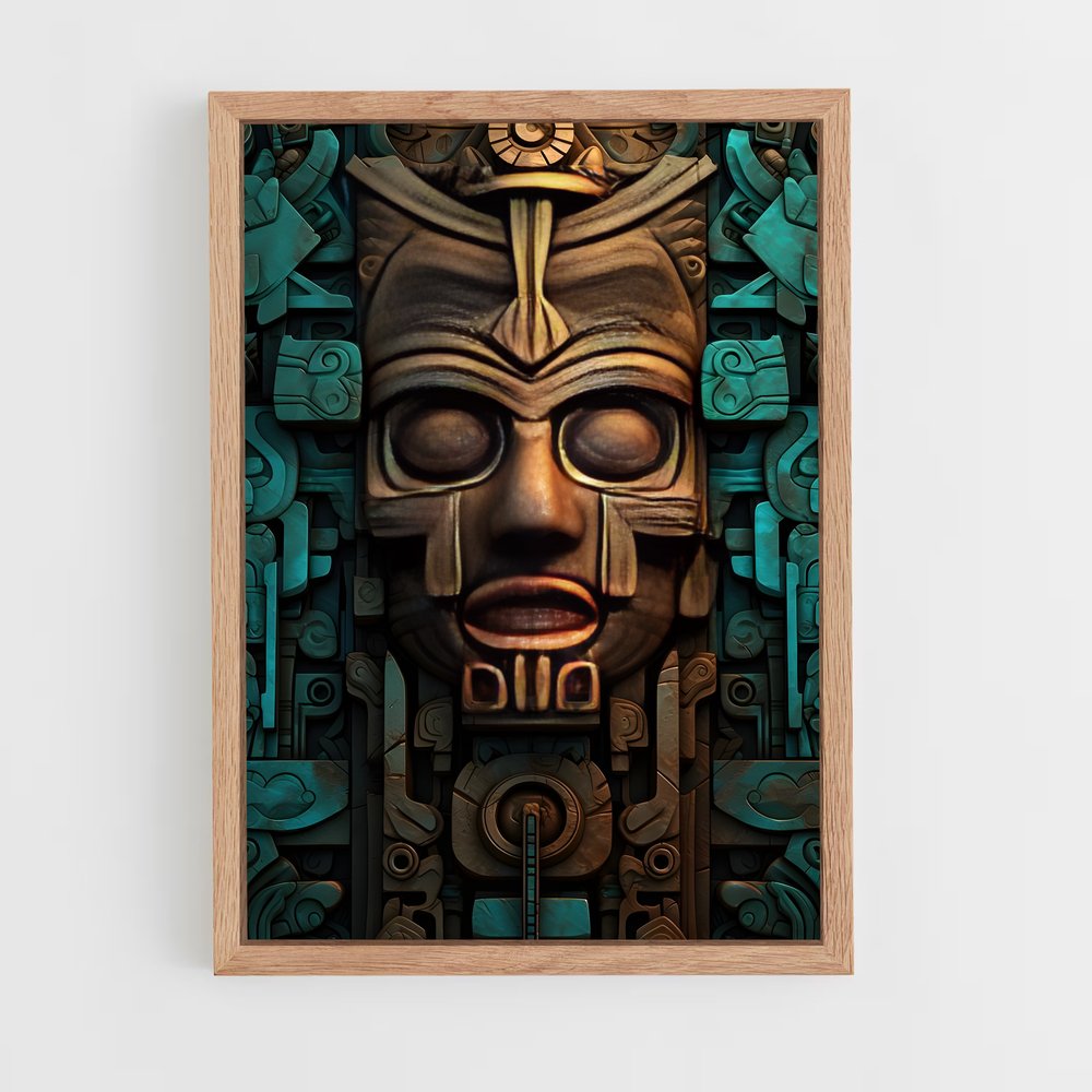 ap-aztec patterns-8 cadre Bois clair