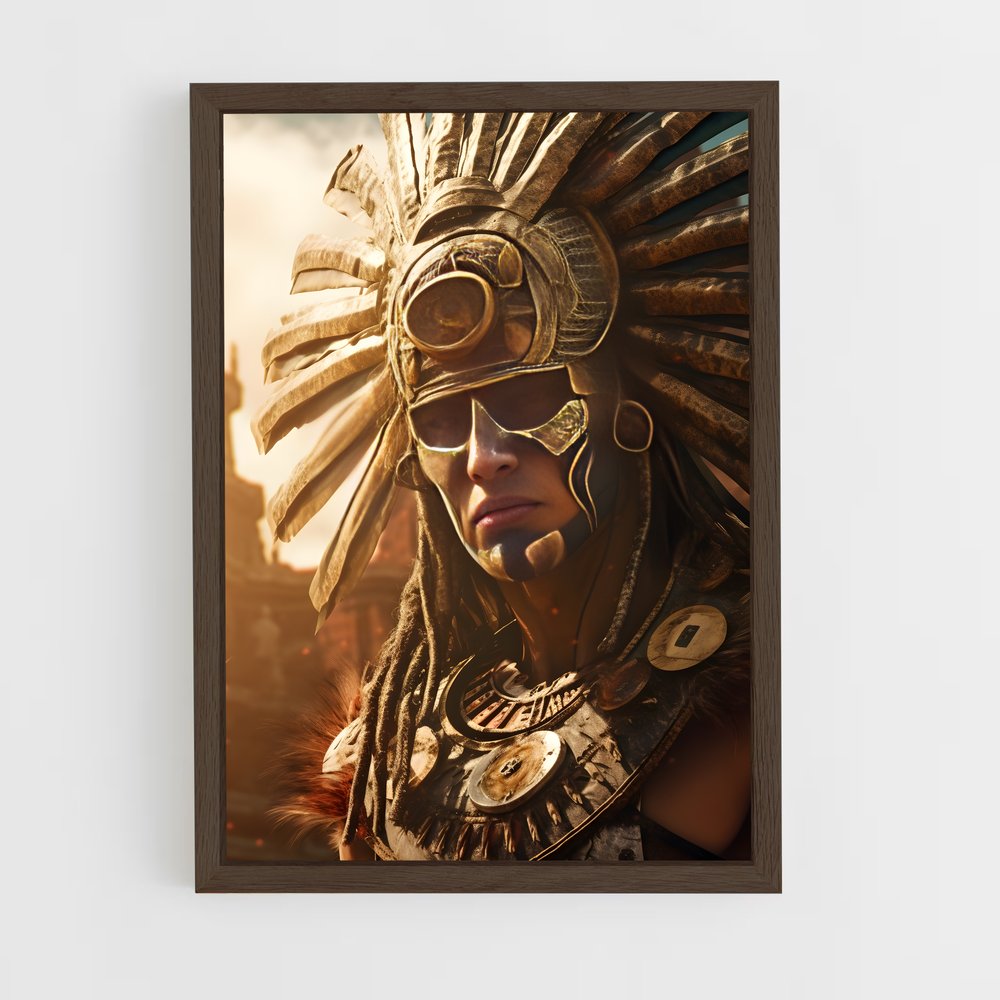 ap-aztec warrior-11 cadre Bois foncé