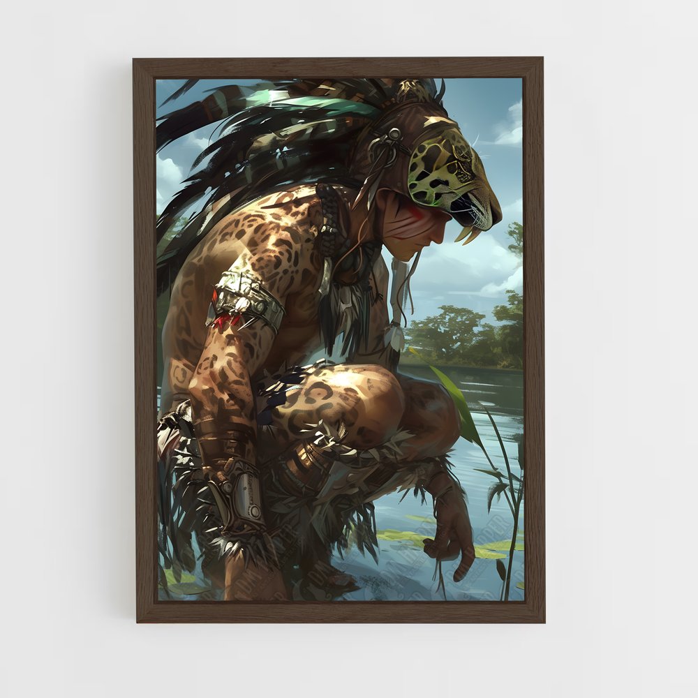 ap-aztec warrior-13 cadre Bois foncé