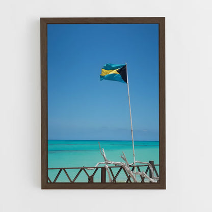 ap-bahamas flag-2 cadre Bois foncé