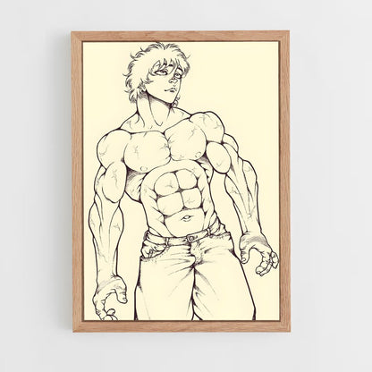 ap-baki hanma-5 cadre Bois clair