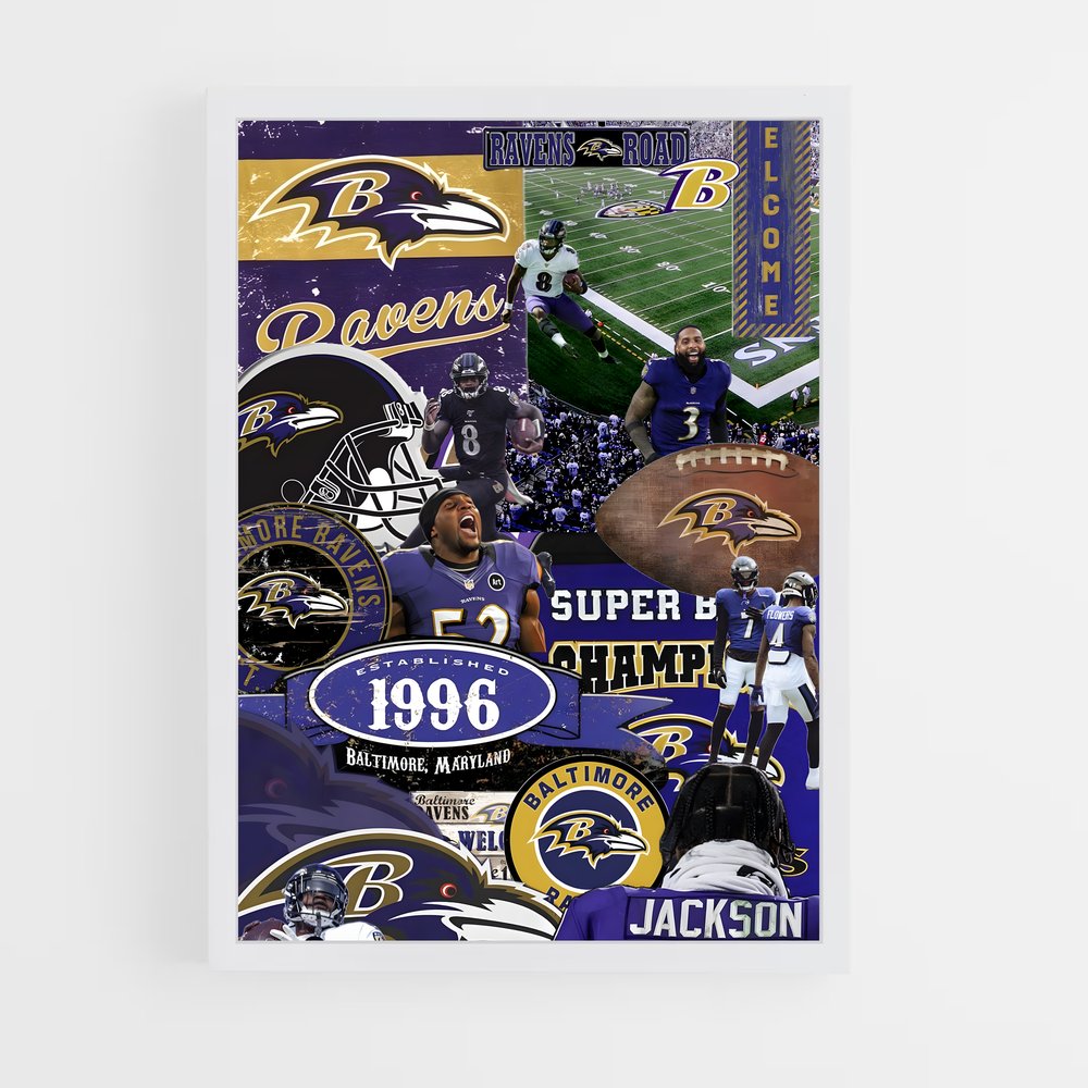 ap-baltimore ravens-3 cadre Blanc
