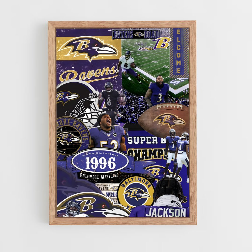 ap-baltimore ravens-3 cadre Bois clair
