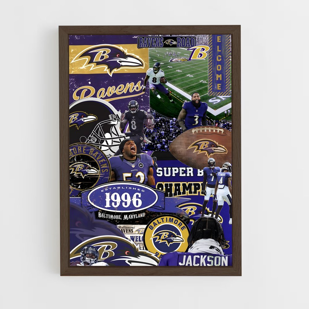 ap-baltimore ravens-3 cadre Bois foncé