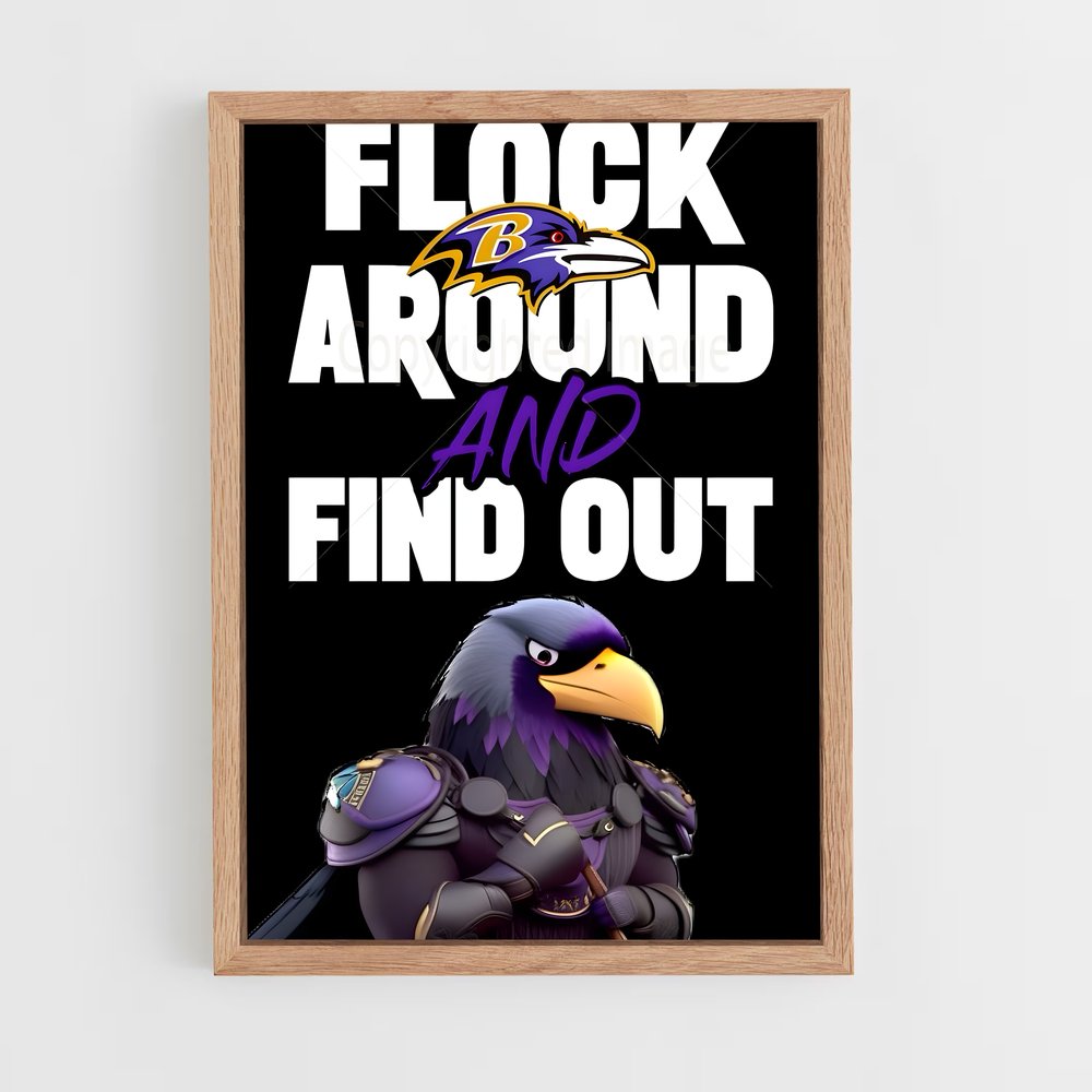 ap-baltimore ravens-7 cadre Bois clair