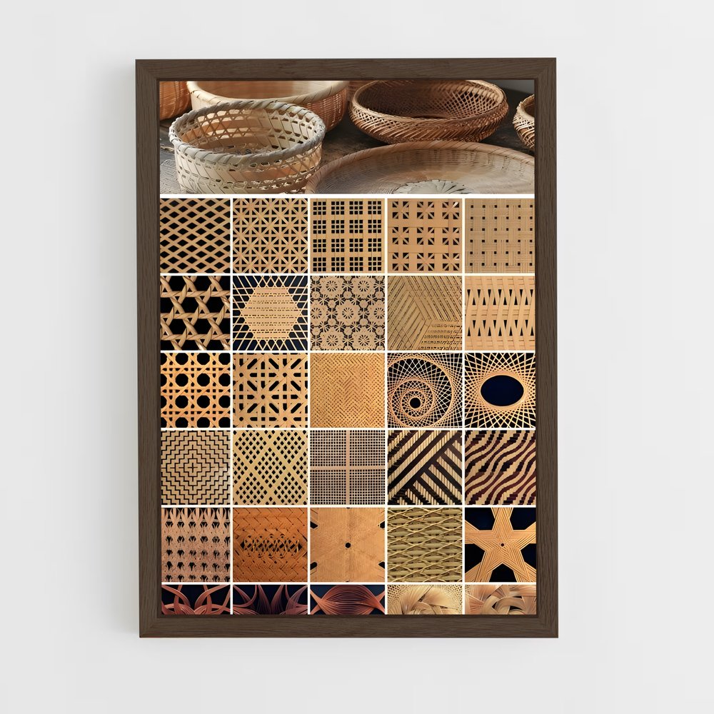 ap-bamboo patterns-4 cadre Bois foncé