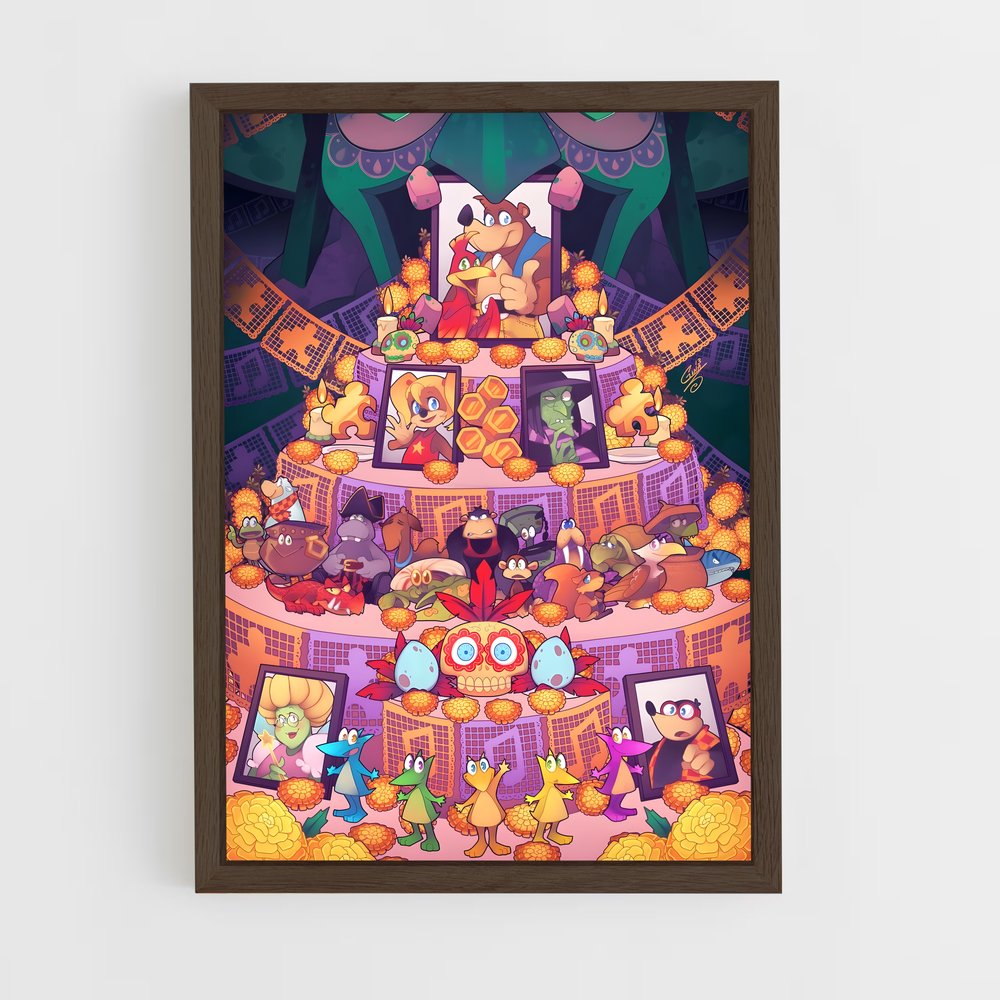 ap-banjo kazooie-5 cadre Bois foncé