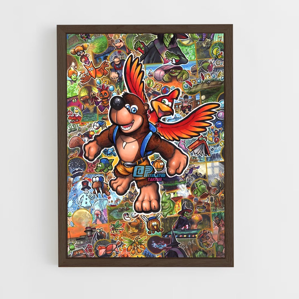 ap-banjo kazooie-6 cadre Bois foncé
