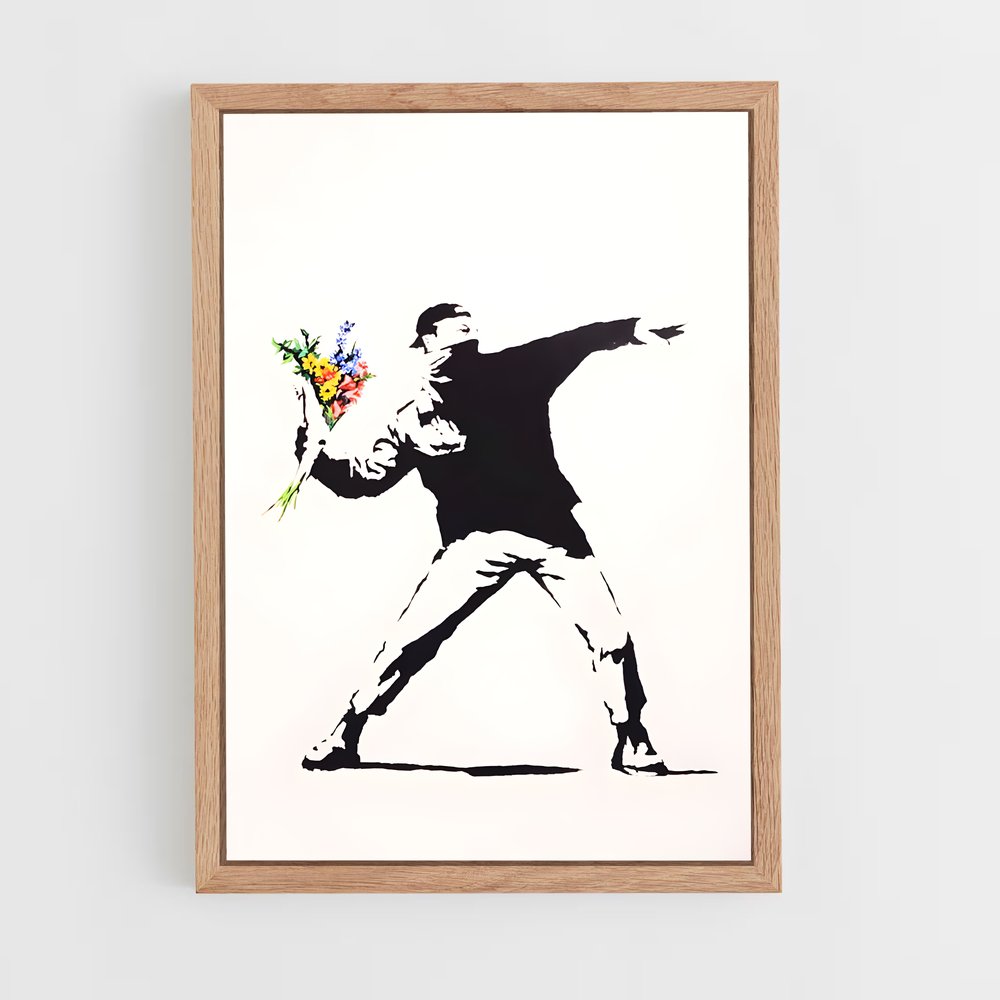 ap-banksy-2 cadre Bois clair