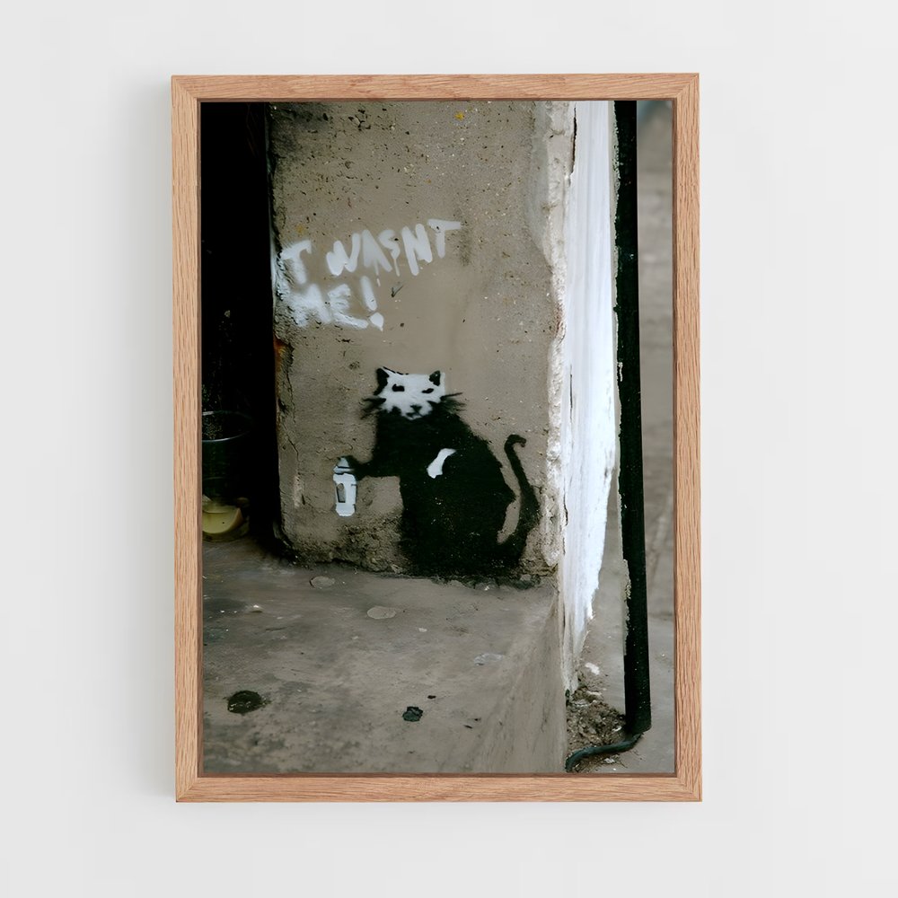 ap-banksy-3 cadre Bois clair