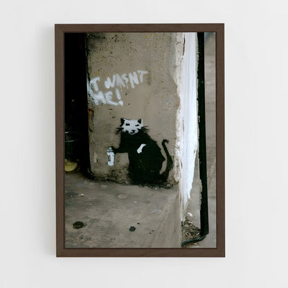 ap-banksy-3 cadre Bois foncé