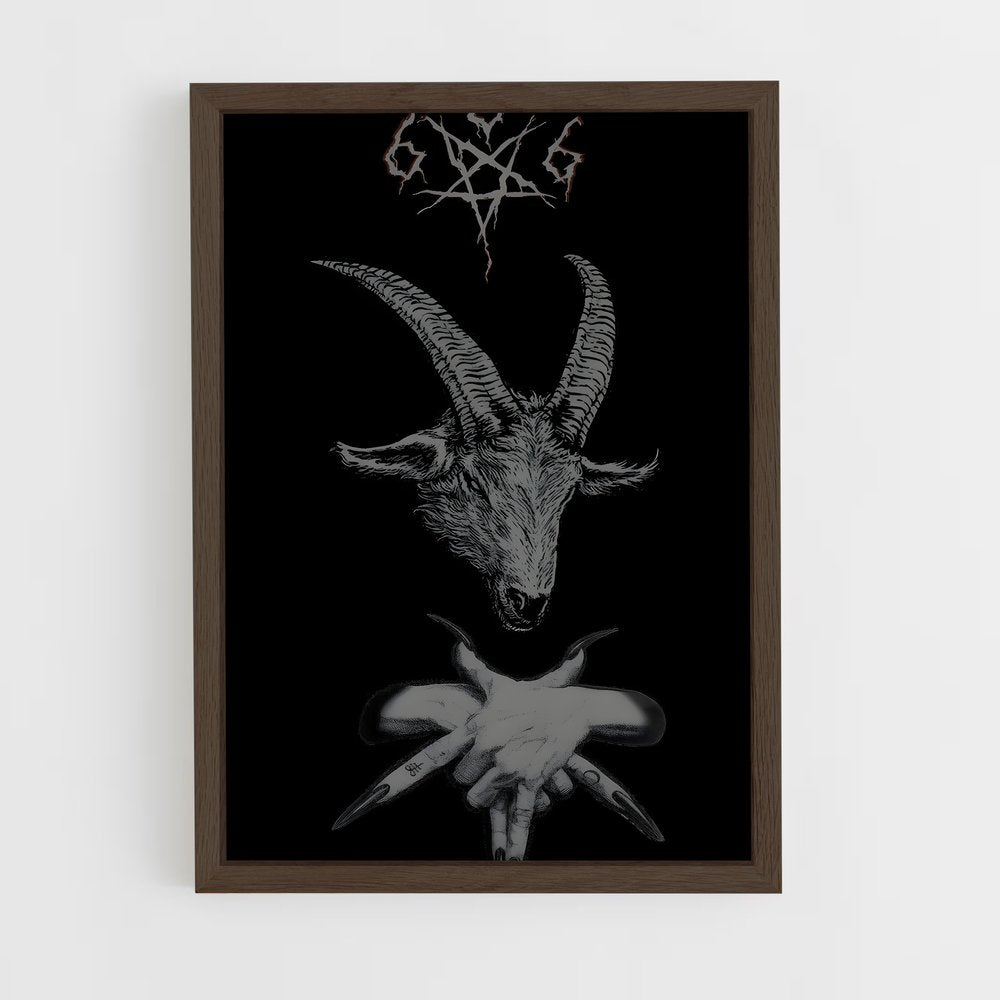 ap-baphomet-8 cadre Bois foncé