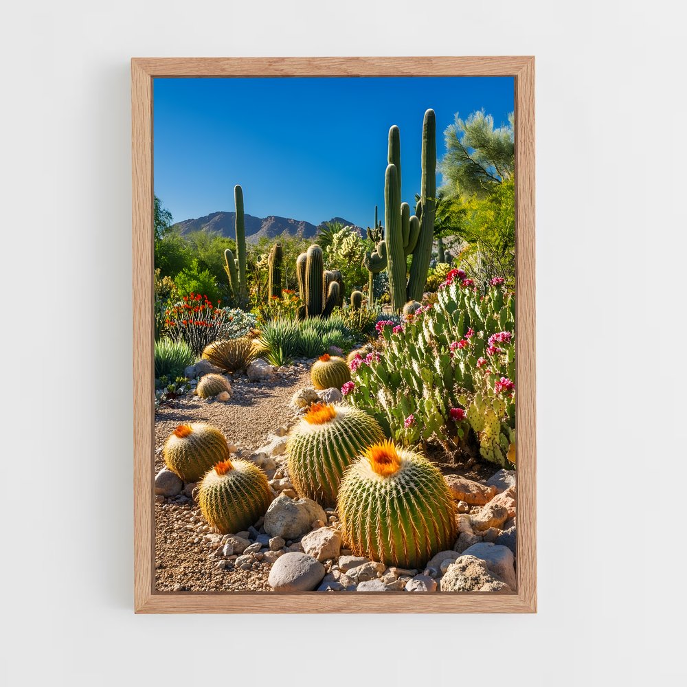 ap-barrel cactus-3 cadre Bois clair