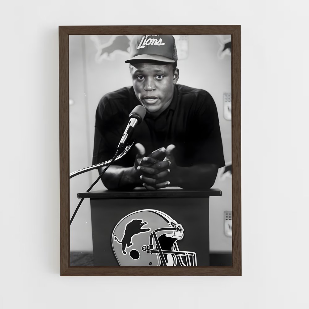 ap-barry sanders-3 cadre Bois foncé
