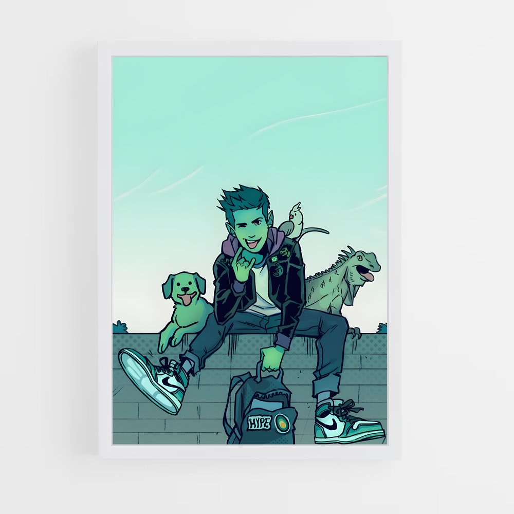 ap-beast boy-3 cadre Blanc