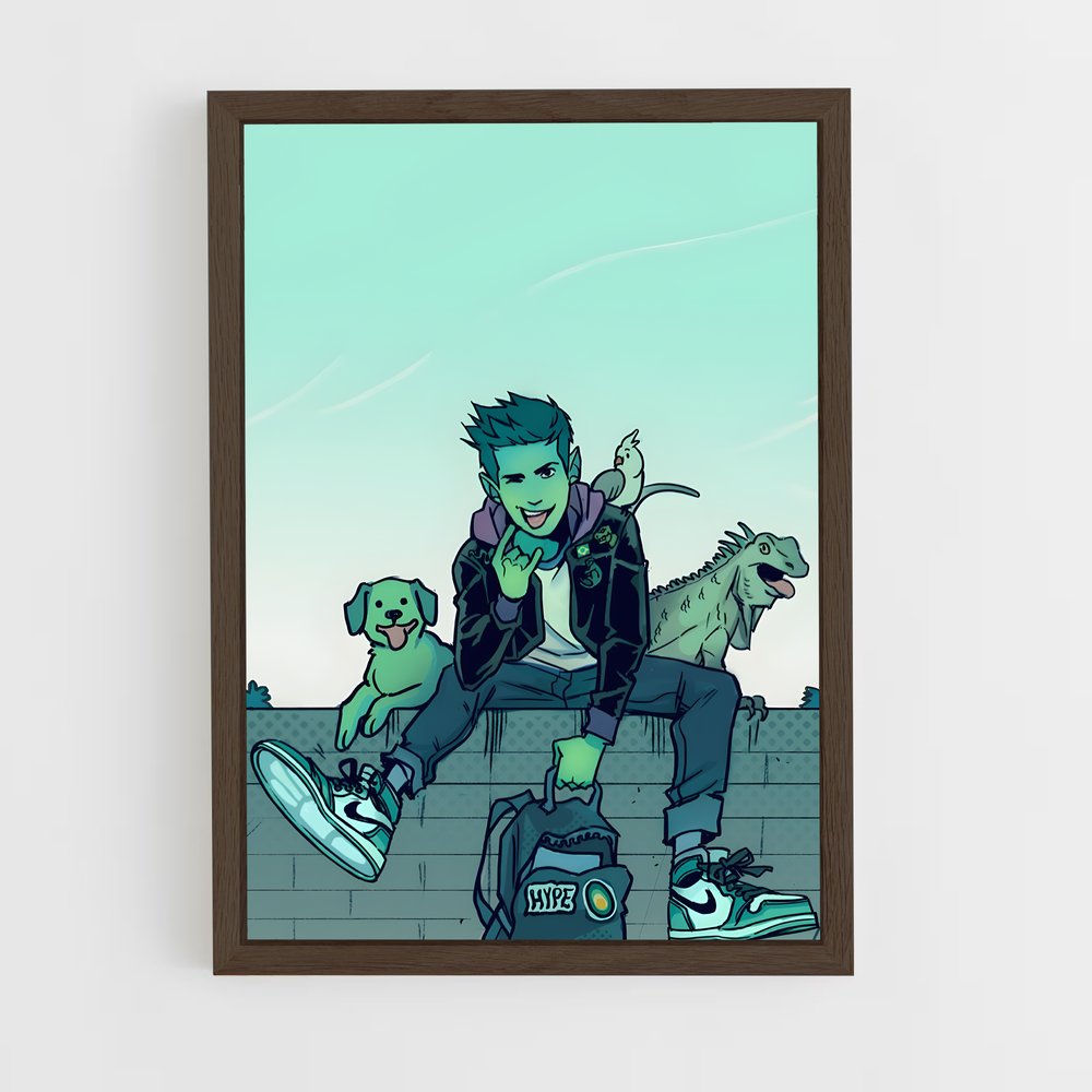 ap-beast boy-3 cadre Bois foncé