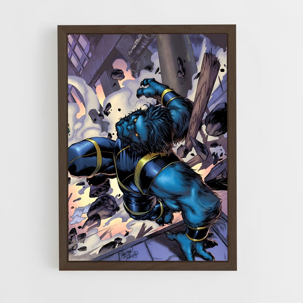 ap-beast x-men-2 cadre Bois foncé