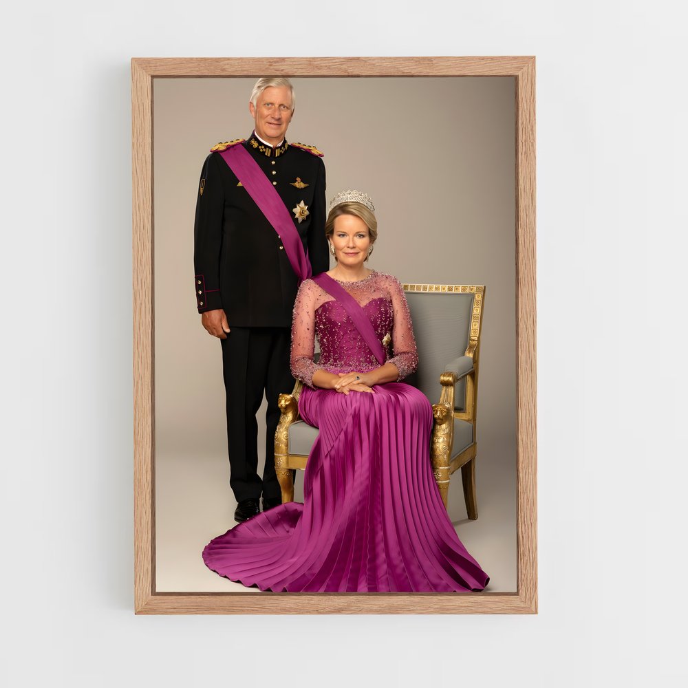 ap-belgian royal family-1 cadre Bois clair
