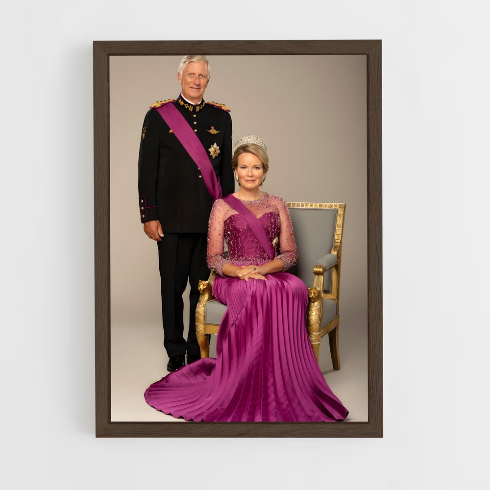 ap-belgian royal family-1 cadre Bois foncé