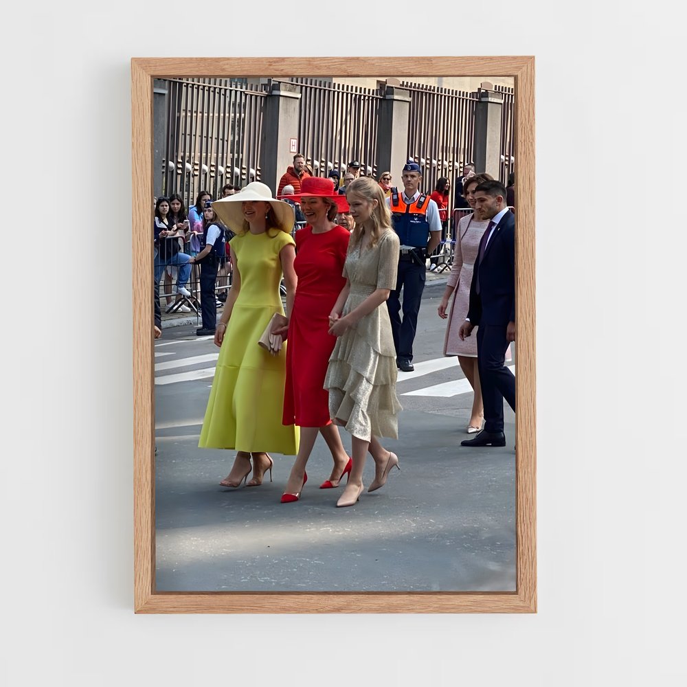 ap-belgian royal family-3 cadre Bois clair