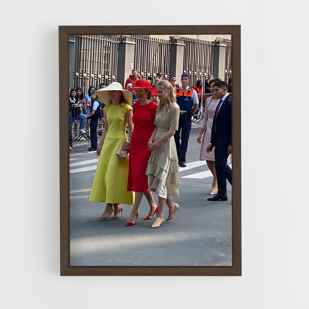 ap-belgian royal family-3 cadre Bois foncé