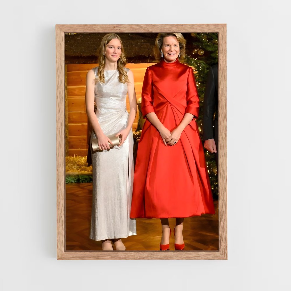 ap-belgian royal family-4 cadre Bois clair
